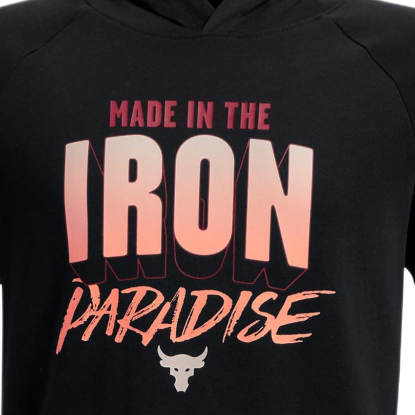 Детское худи Under Armour Under Armour Project Rock Heavyweight Cotton Short Sleeve Hoodie (черное) — фото 3