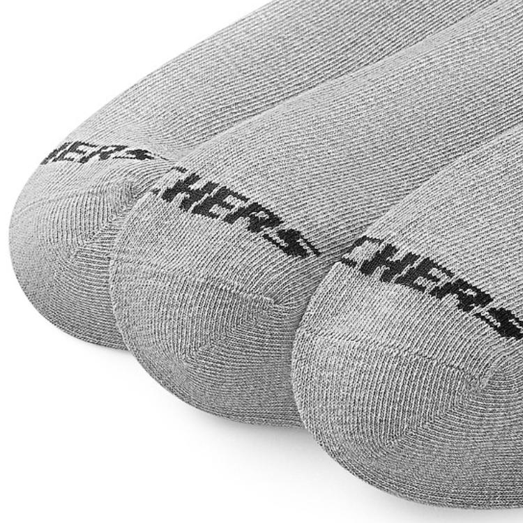 Skechers Crew Socks Unisex 3 Pack Mixed Gray