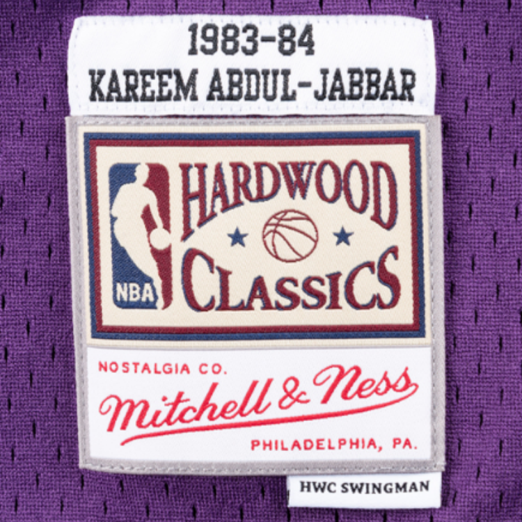 Mitchell & Ness Los Angeles Lakers Away 1983 84 Kareem Abdul Jabbar Swingman Jersey