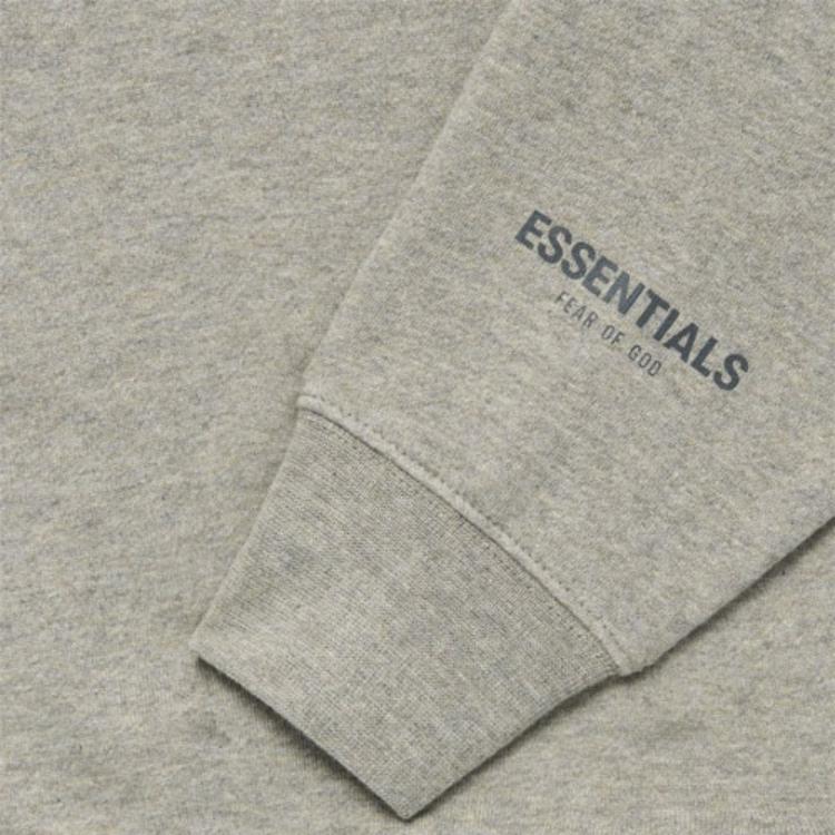 Худи Fear of God Essentials FW21 Kids Pullover Mockneck Dark Heather Oatmeal (серо-бежевый) — фото 4