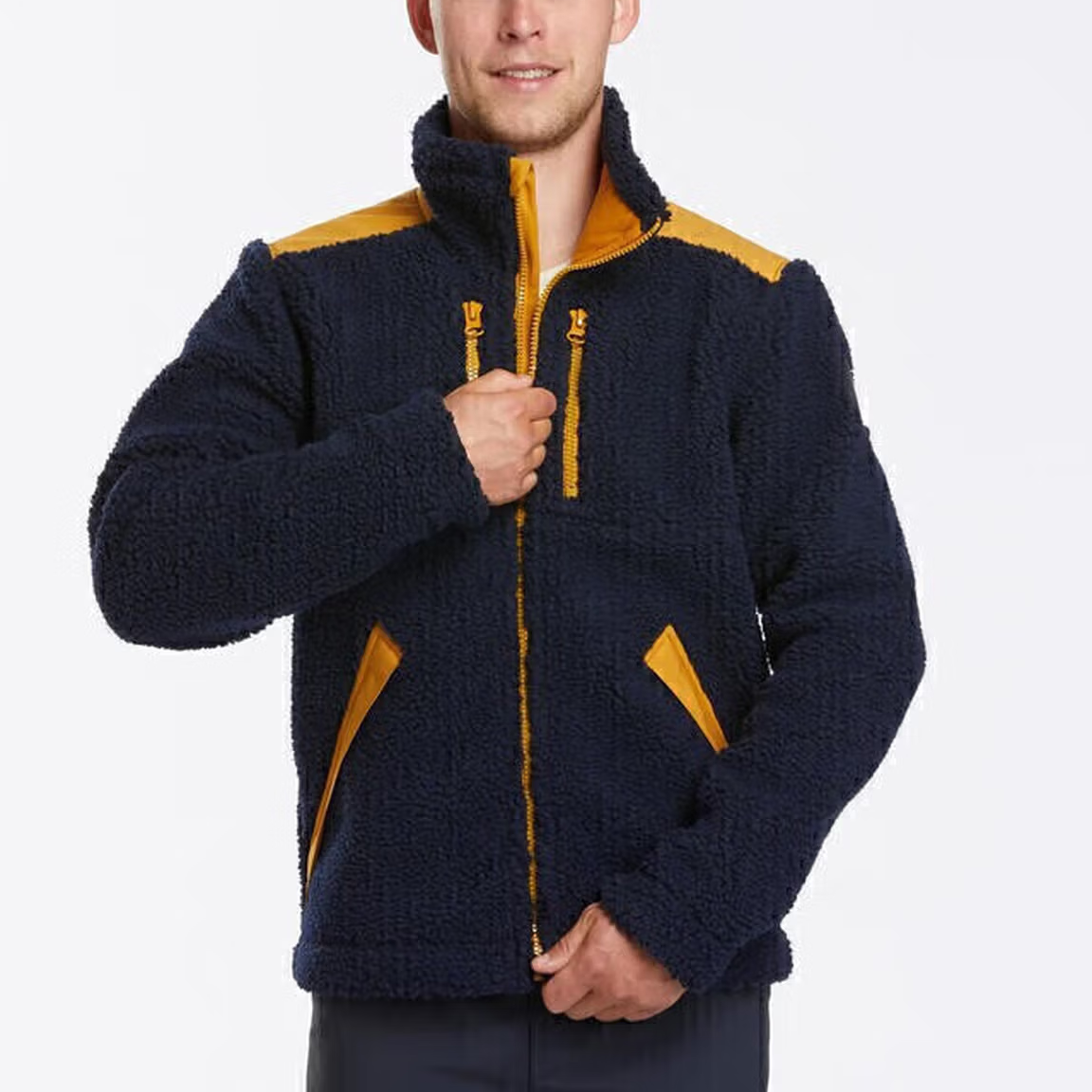 DECATHLON SH500 U WARM FLEECE JACKET Fleece Clothing Men’s Blue Black