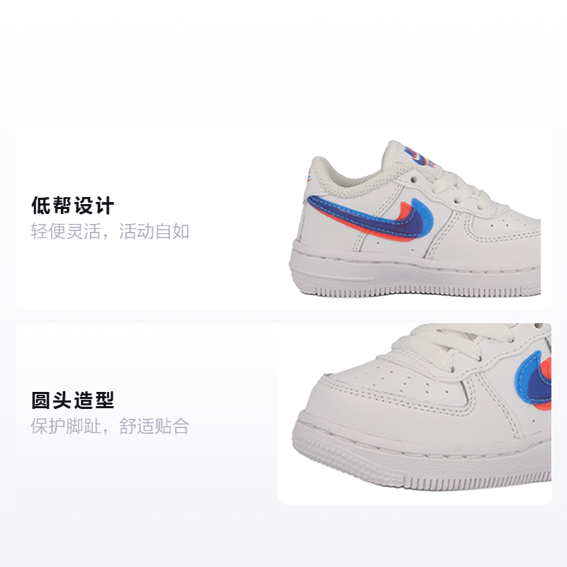 Детские кроссовки Nike Air Force 1 (красно-сине-белые) — Красный / синий / белый — фото 2