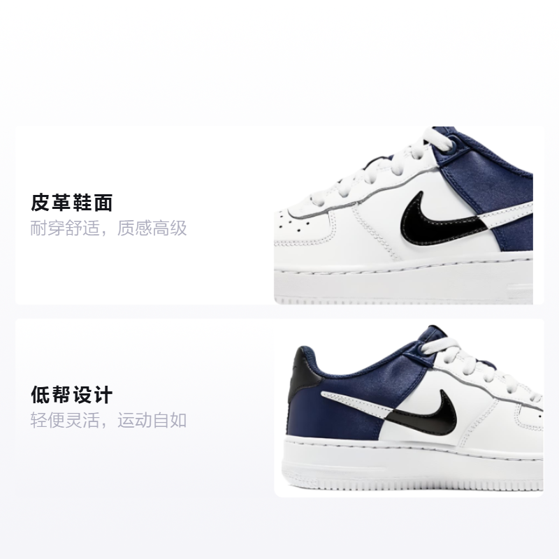 Кеды Nike NikeAir Force 1 GS (голубые) — Синий — фото 2