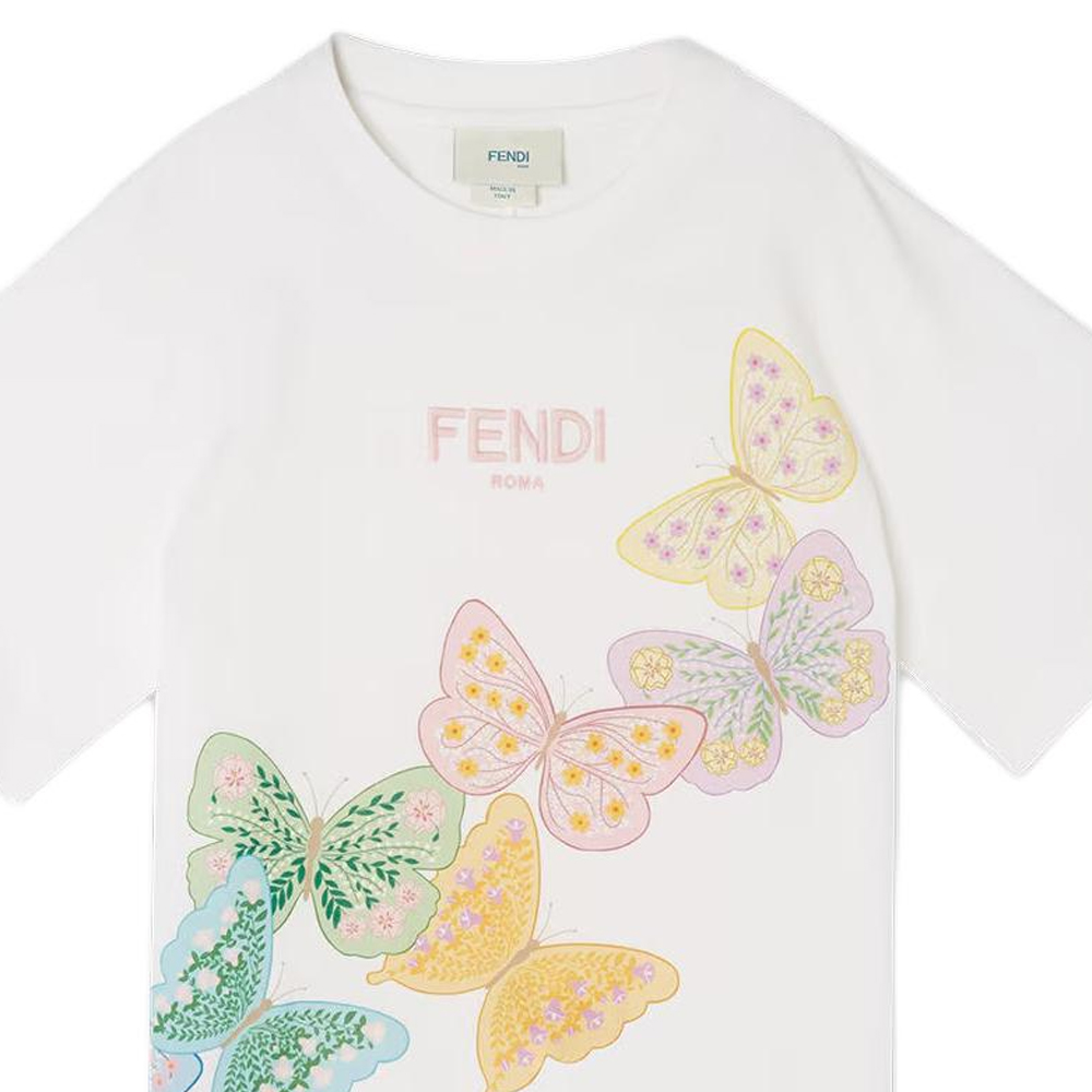 Женская футболка Fendi (белая) — фото 4