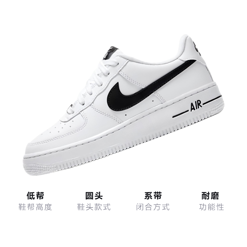 Кроссовки Nike Air Force 1 (бело-черные) — фото 3