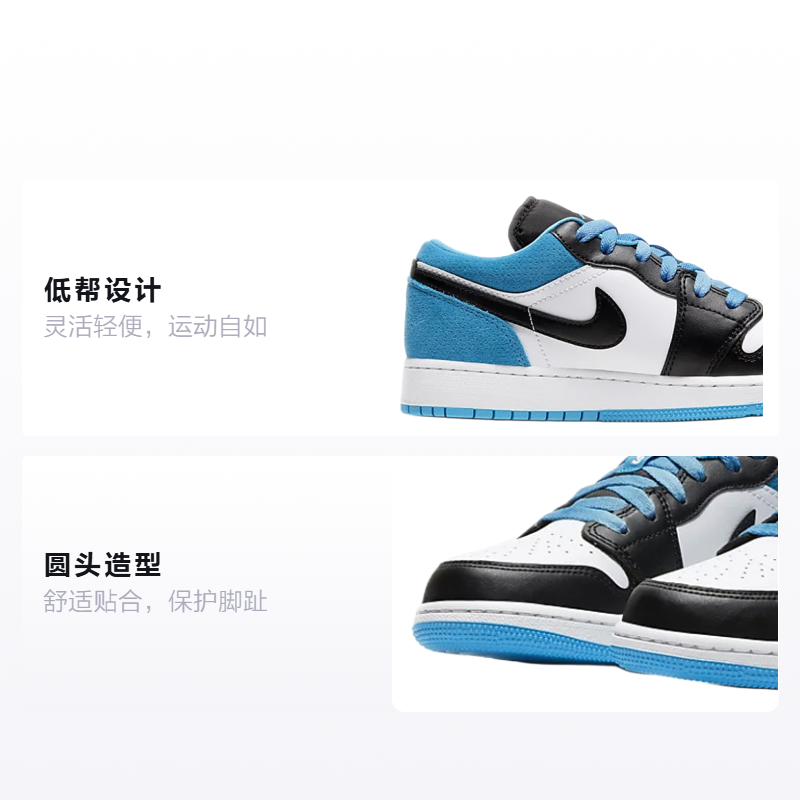 Кроссовки Jordan Air Jordan 1 (белый / черный / синий) — Белый / чёрный / синий — фото 2