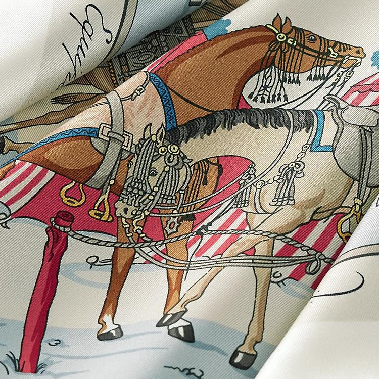 Женский платок Hermes Silk Scarf (серый/розовый) — фото 2