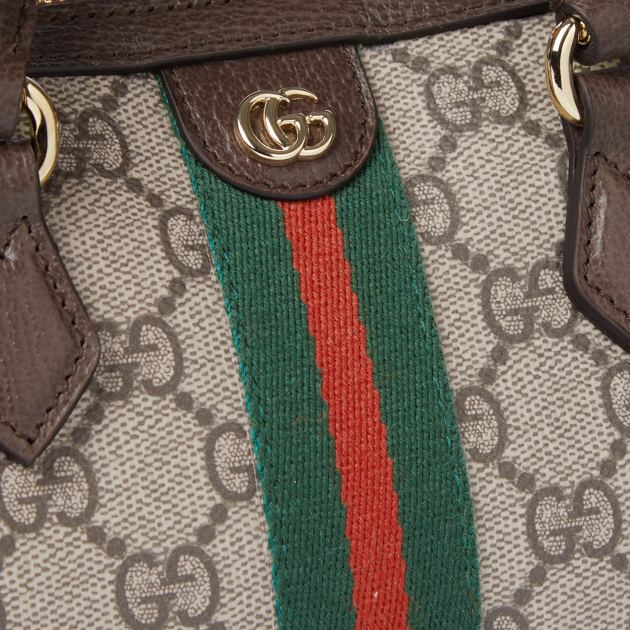 Женская сумка Gucci Ophidia GG (бежево-коричневая) — фото 6