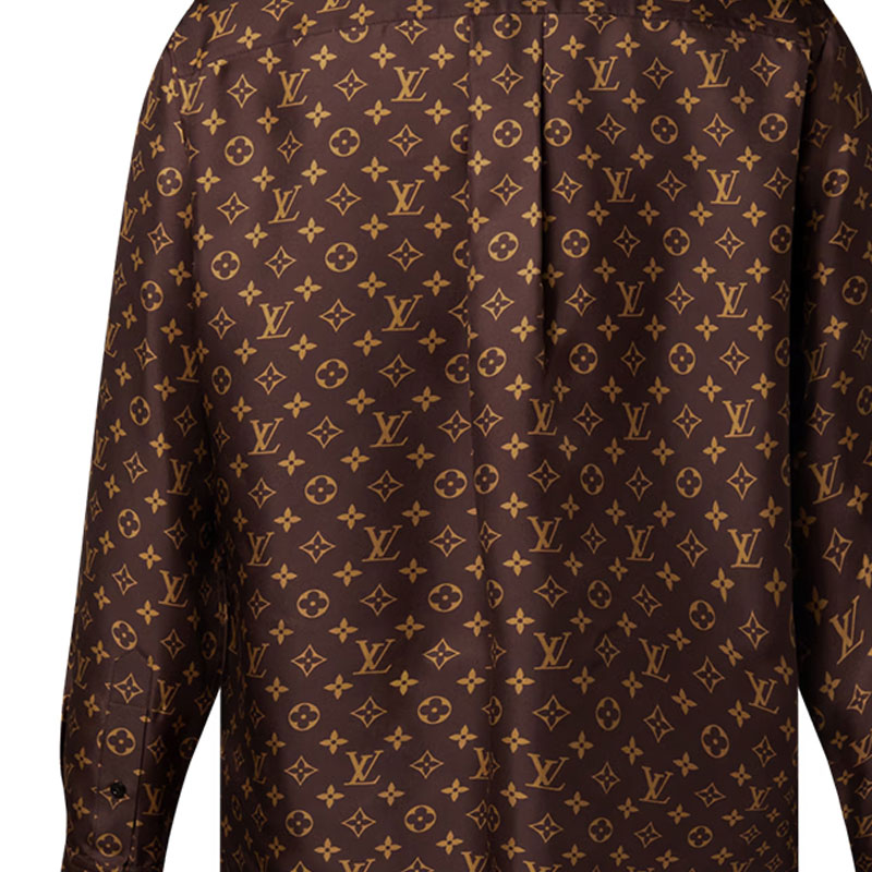Женская рубашка Louis Vuitton Monogram (коричневая) — фото 5