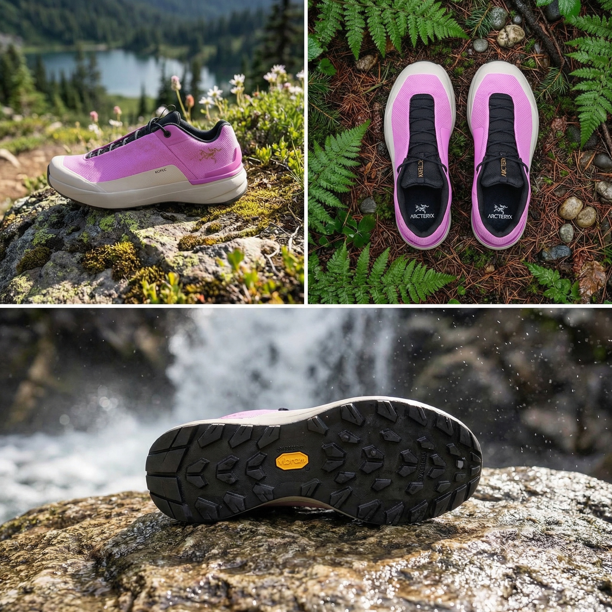 Arc’teryx Kopec Fabric Waterproof And Breathable Support Grip Low top Mountaineering Shoes Women’s Pink White
