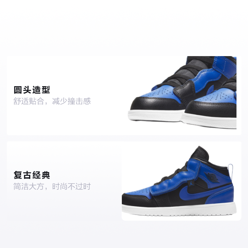 Детские кроссовки Jordan Air Jordan 1 mid alt (синие) — Чёрный / синий — фото 2