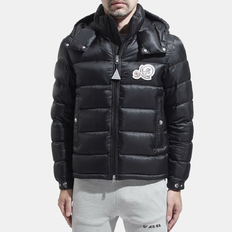 Пуховик Moncler Bramant Logo (черный) — фото 2