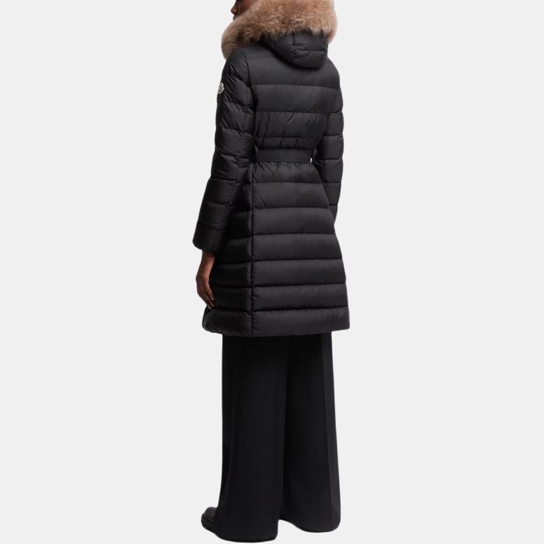 Женский пуховик Moncler (темно-синий) — фото 4