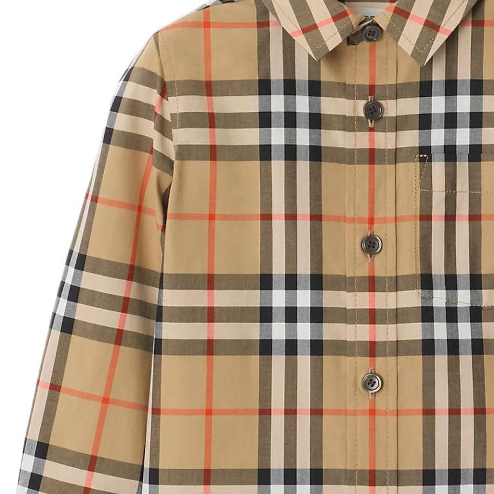 Детская рубашка Burberry (бежевый) — фото 4