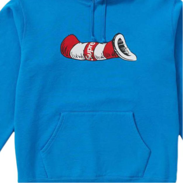 Худи Supreme FW18 Cat in the Hat Hooded Sweatshirt Bright Royal (синее) — фото 4