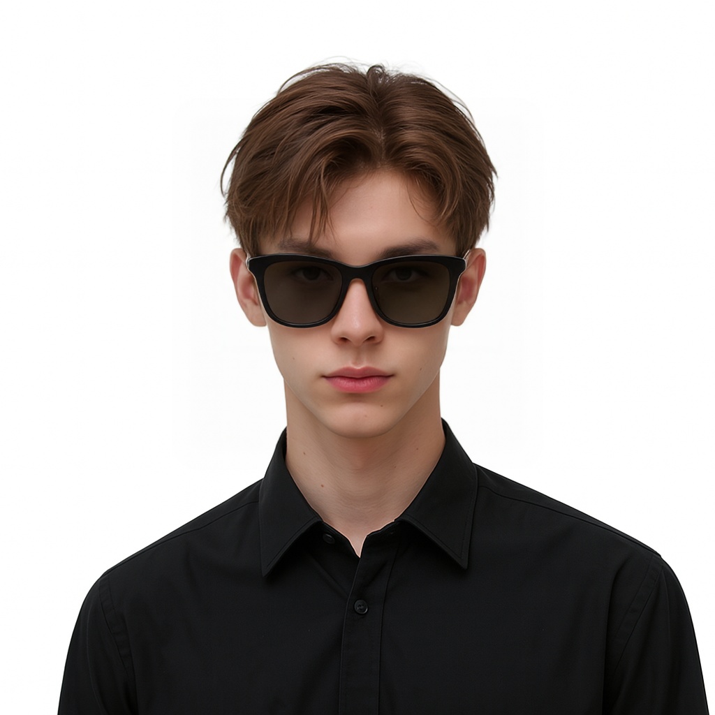 Мужские очки SAINT LAURENT Logo (черные) — фото 3