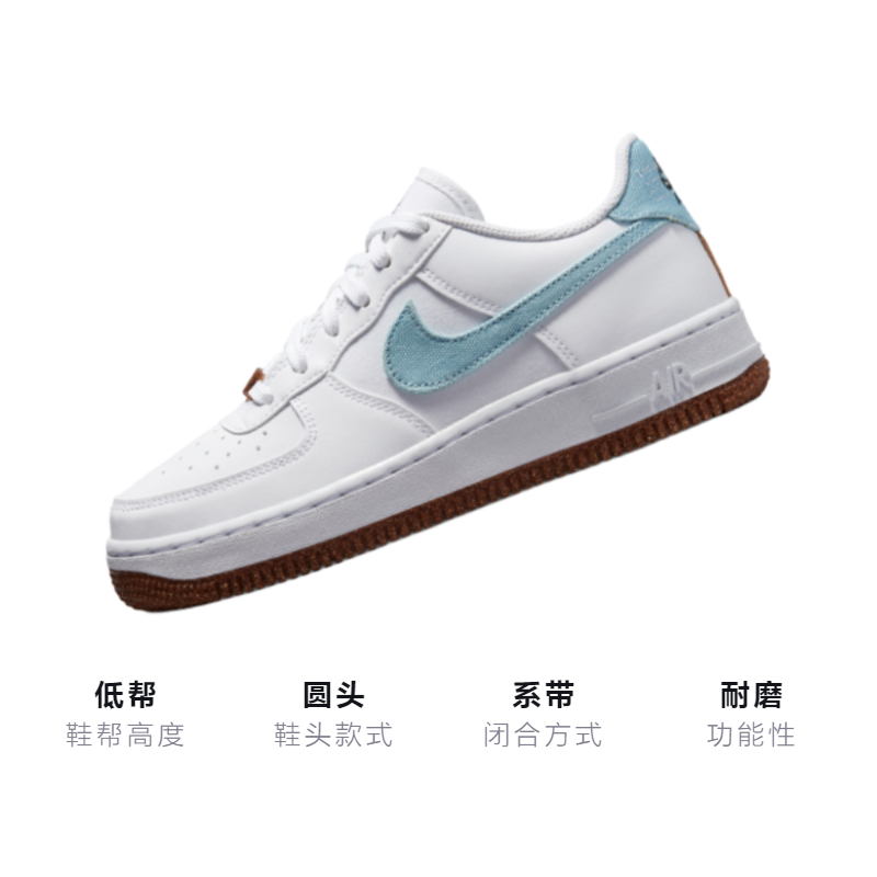 Кеды Nike Air Force 1 LV8 (бело-синий) — Белый / синий — фото 3