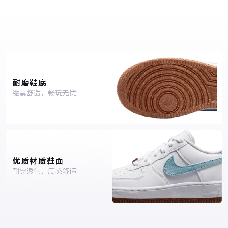 Кеды Nike Air Force 1 LV8 (бело-синий) — Белый / синий — фото 2