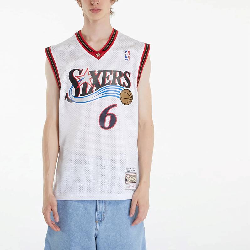 Mitchell Ness Basketball Jerseys Unisex White Moderate Other