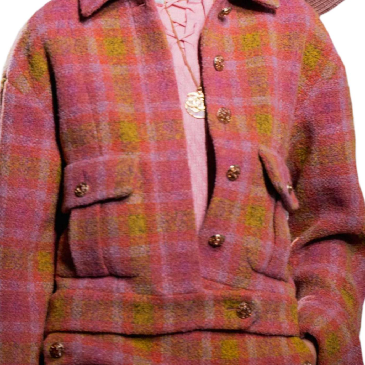 Женская куртка Chanel Tweed Jacket (красная) — фото 6