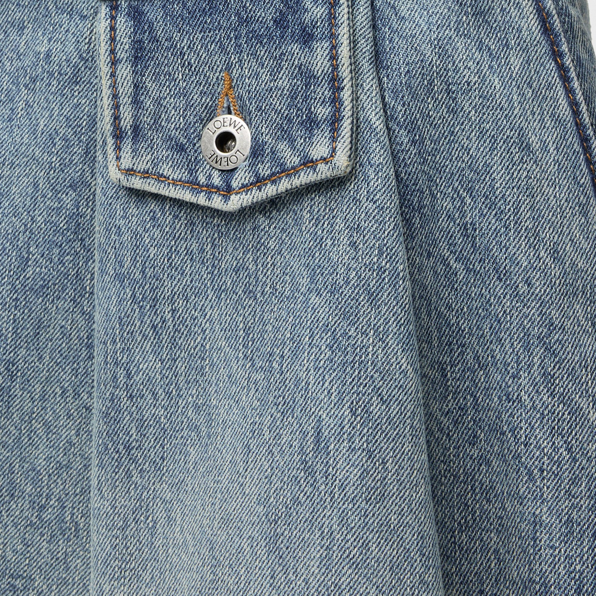 Женская юбка LOEWE Denim Mini Skirt (синяя) — фото 6