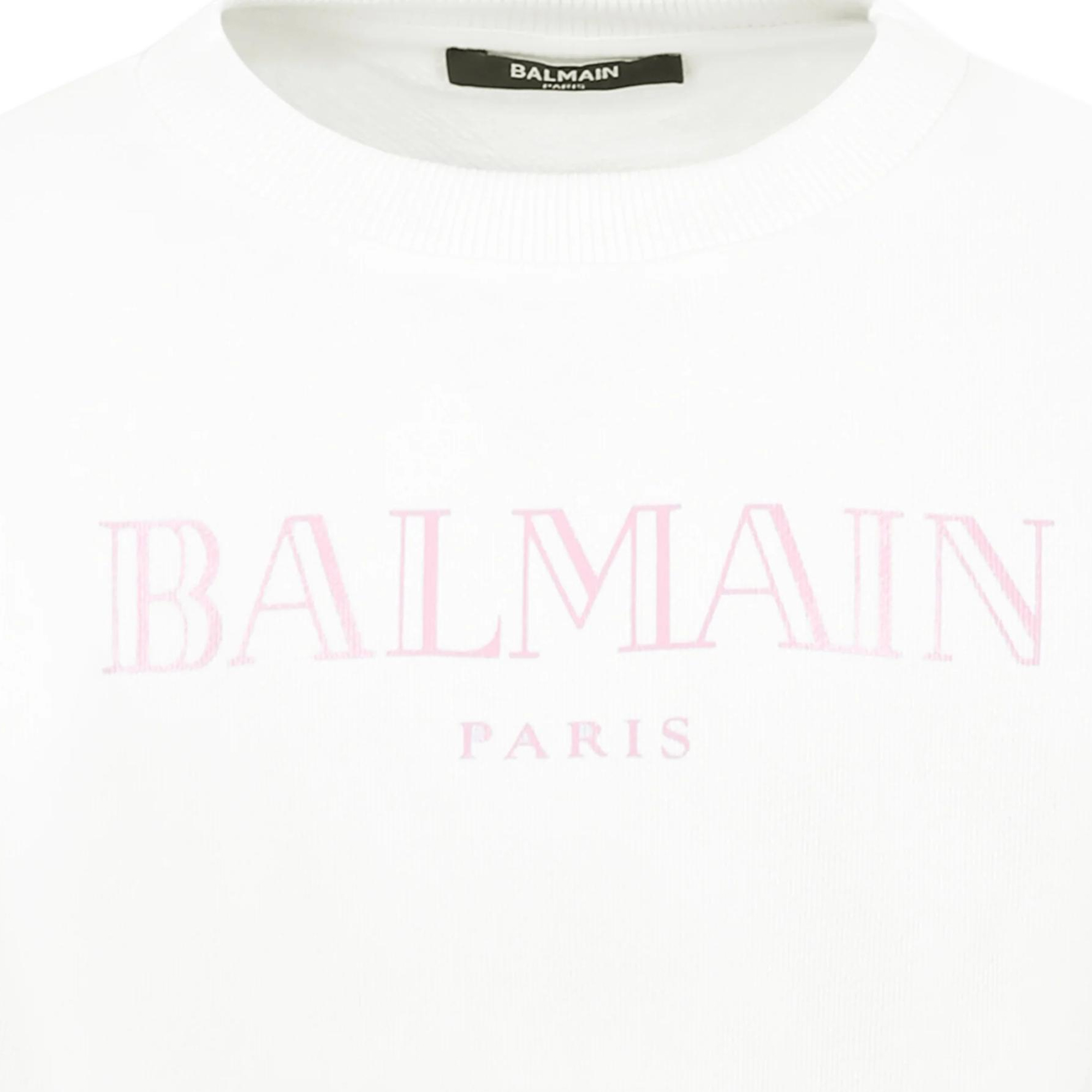 Женское худи BALMAIN (белое) — фото 3