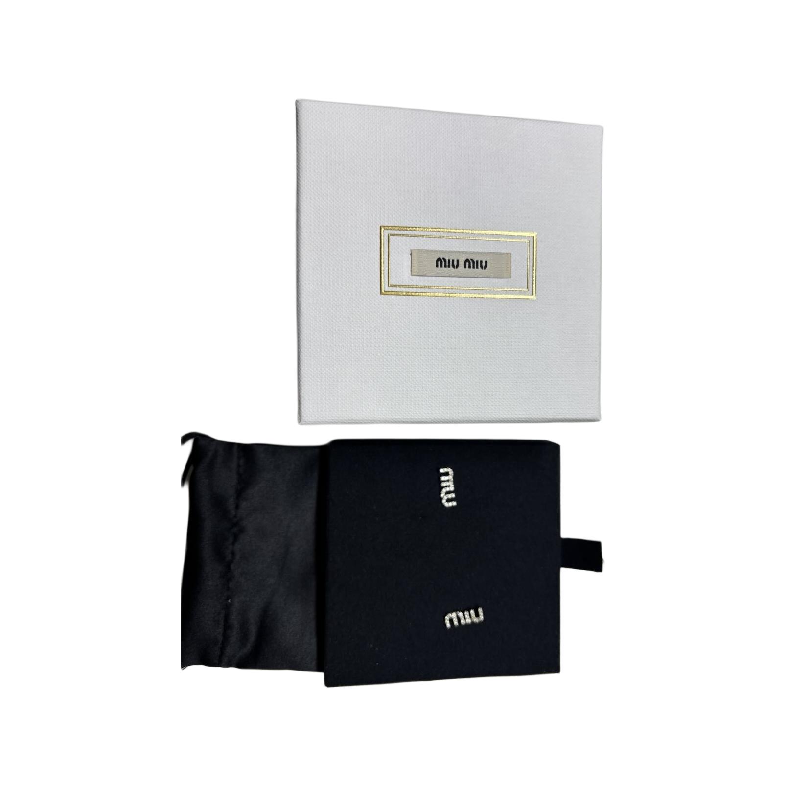 MIU MIU Logo-Crystal Embellished Earrings