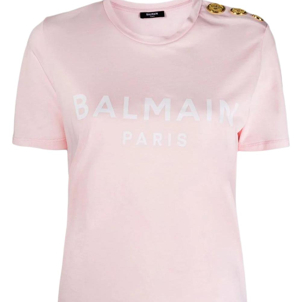 Женская футболка BALMAIN Logo T (розовая) — фото 5