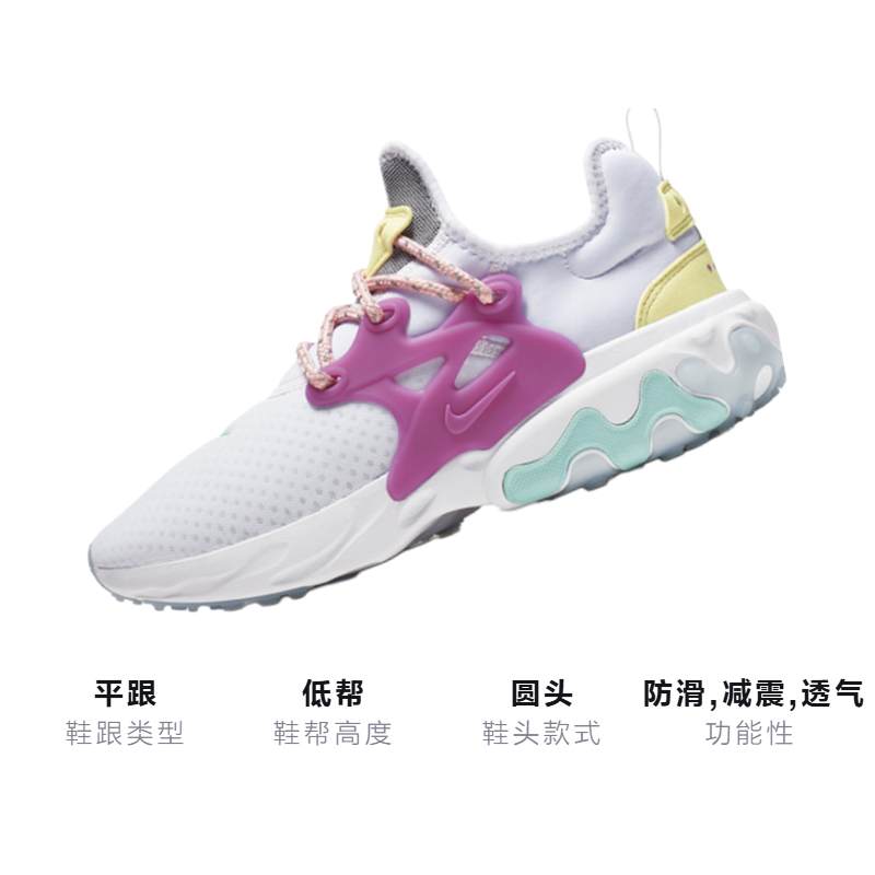 Кроссовки Nike NikeReact Presto (фиолетовые) — Фиолетовый / белый / серый / жёлтый / синий — фото 3