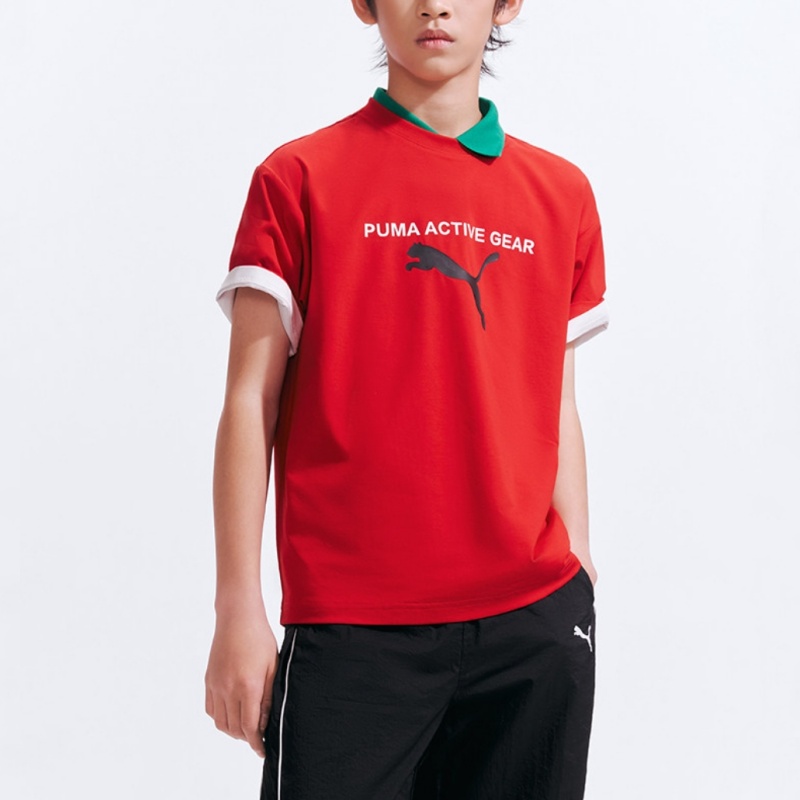 Футболка PUMA Young Streetwear T-shirt (зеленая) — фото 3