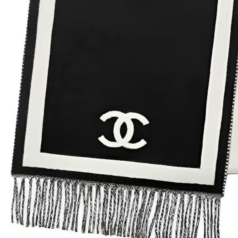 Шарф Chanel 26S C / (черно-белый) — фото 3