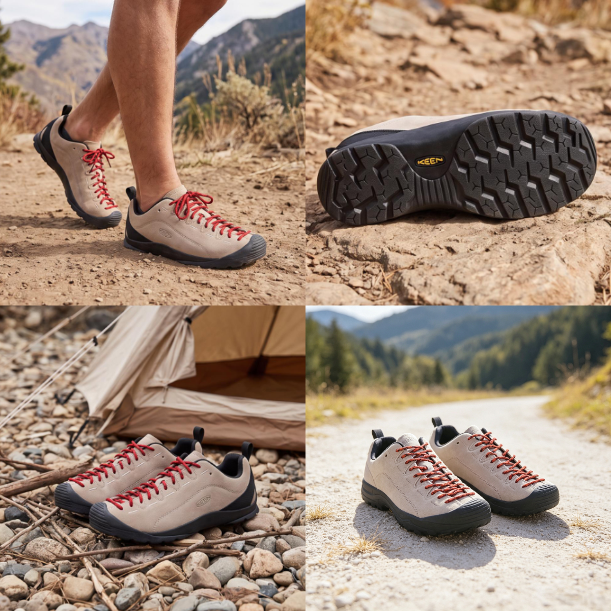 Keen Jasper Leather Breathable Low top Mountaineering & Hiking Shoes Men's Silver Mink