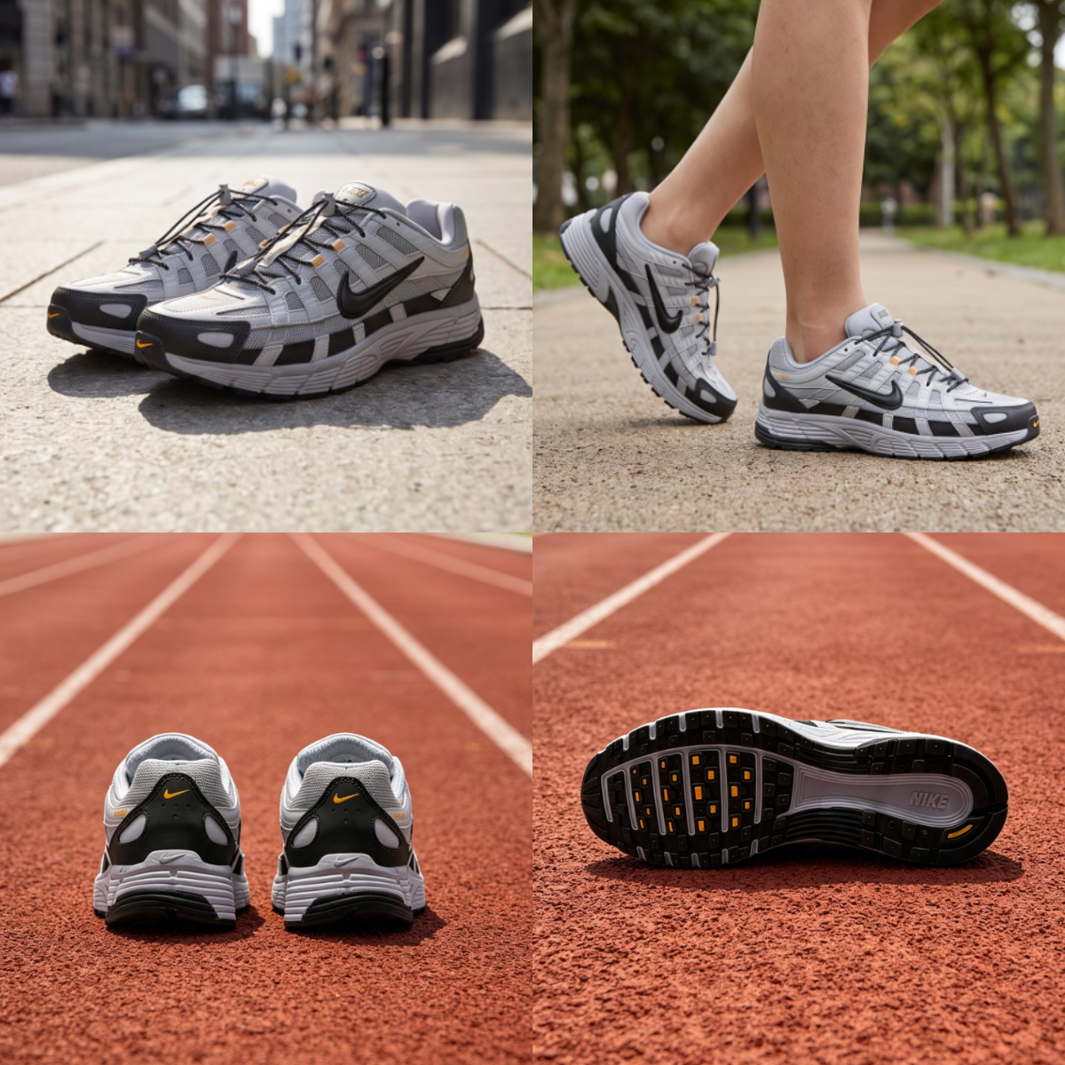 Кроссовки Nike P-6000 (серо-черные) — Серыйчёрный — фото 2