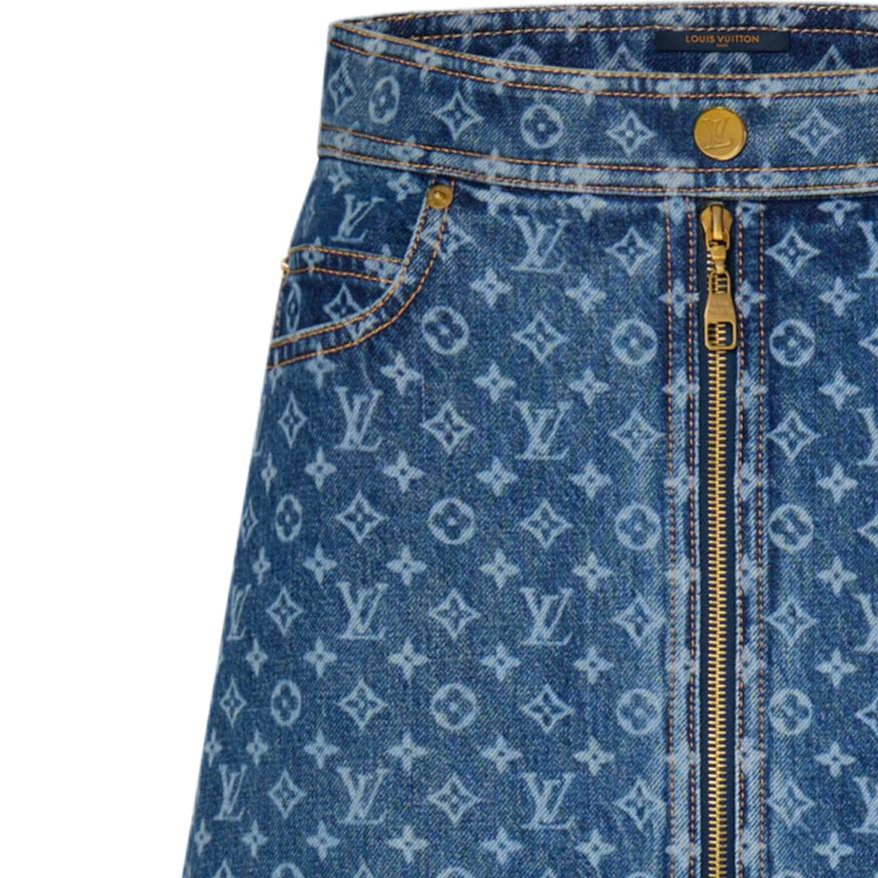 Женская юбка Louis Vuitton Monogram SS26 Resort (синяя) — фото 4